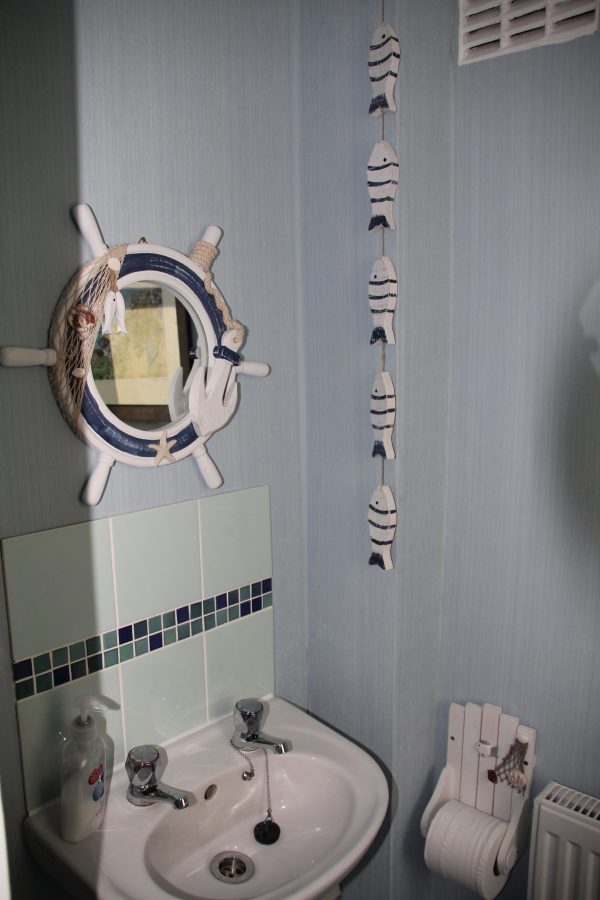Nautical-themed basin in the downstairs WC